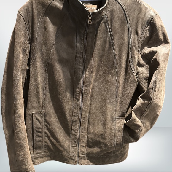 Danier Men’s High collar Brown Leather Jacket L - Picture 2 of 8